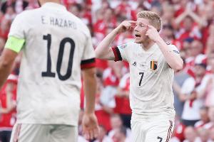 德布劳内打进比利时国家队生涯第34球，超越阿扎尔且少用13场比赛